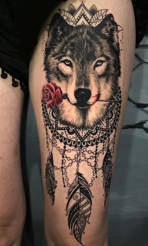 tatuagem feminina de lobo na coxa|Top 10 tatuagens femininas na coxa ideas and inspiration